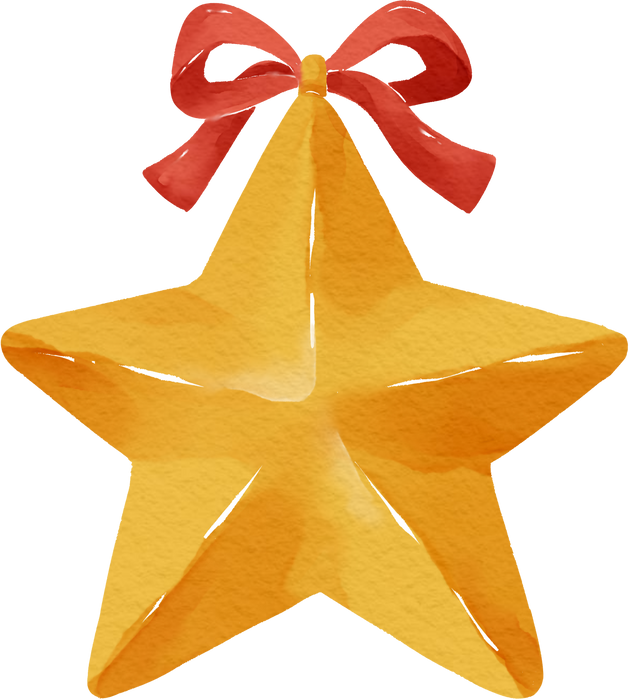 Christmas star ornament watercolor