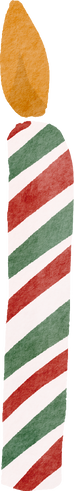 Watercolor Christmas candle